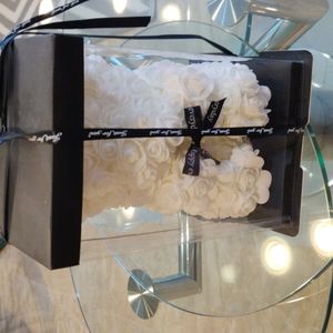 Gift made from roses shaped like teddy bear